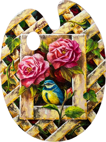 Next: Palette — The garden with the titmouse